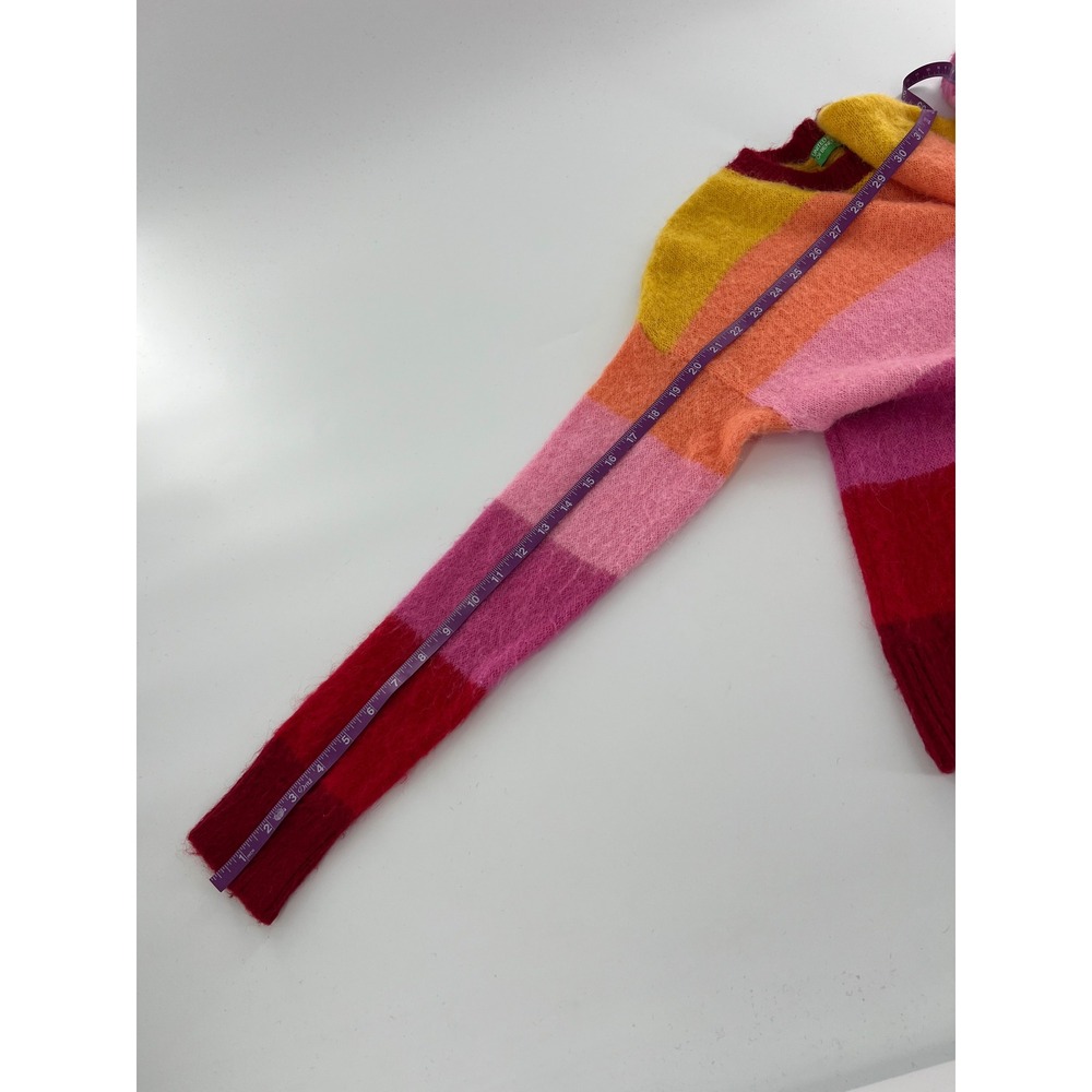 United Colors of Benetton Alpaca Blend Striped Crewneck Sweater Dopamine - Picture 4 of 8